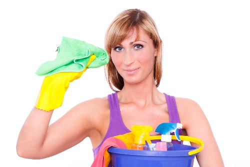 Carpet cleaning safety equipment and warning signage in a workplace