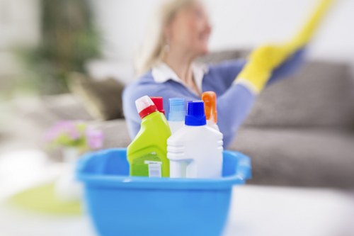 Vacuuming and dusting living room areas for tenancy cleaning in Waterloo
